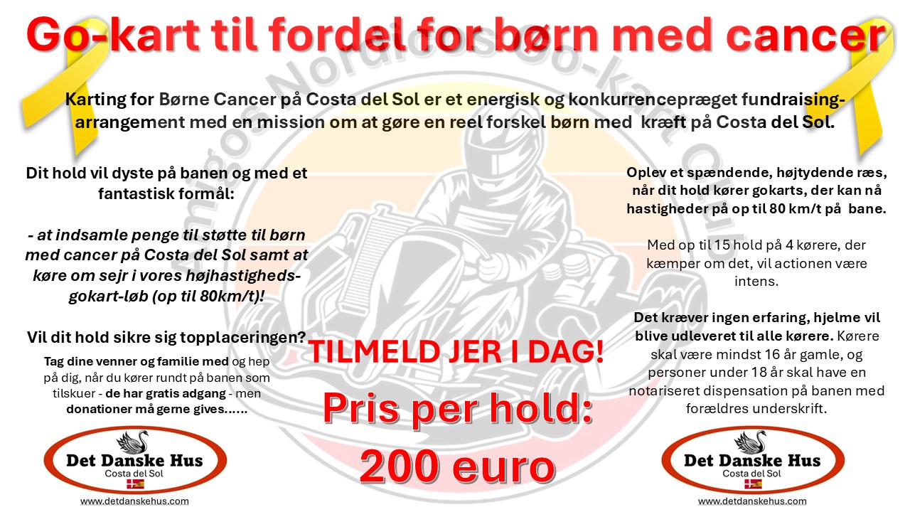 Det Danske Hus - Costa del Sol sætter fart på indsamlingen til børn med cancer på Costa del Sol